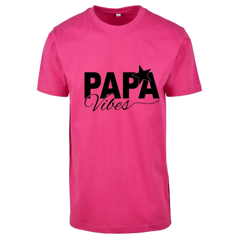 T-Shirt Shirt -Papa Vibes - Druck Schwarz Matt - verschiedene Farben zur Auswahl