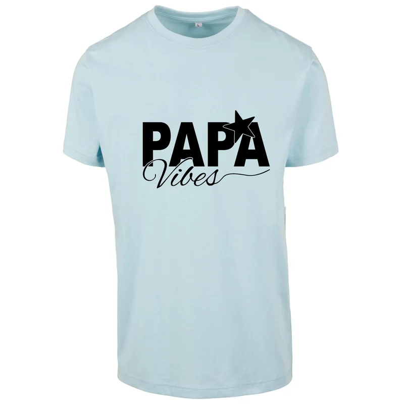 T-Shirt Shirt -Papa Vibes - Druck Schwarz Matt - verschiedene Farben zur Auswahl