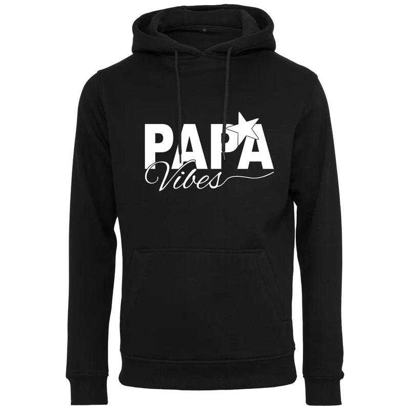 Hoodie - Papa Vibes - Druck Weiß Matt - verschiedene Farben zur Auswahl