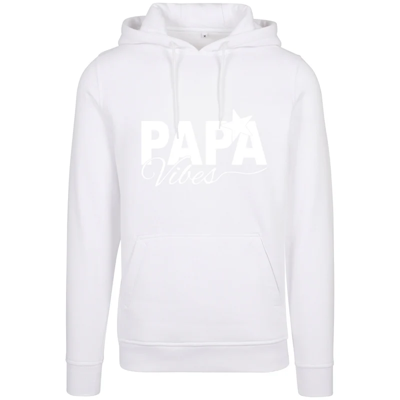 Hoodie - Papa Vibes - Druck Weiß Matt - verschiedene Farben zur Auswahl