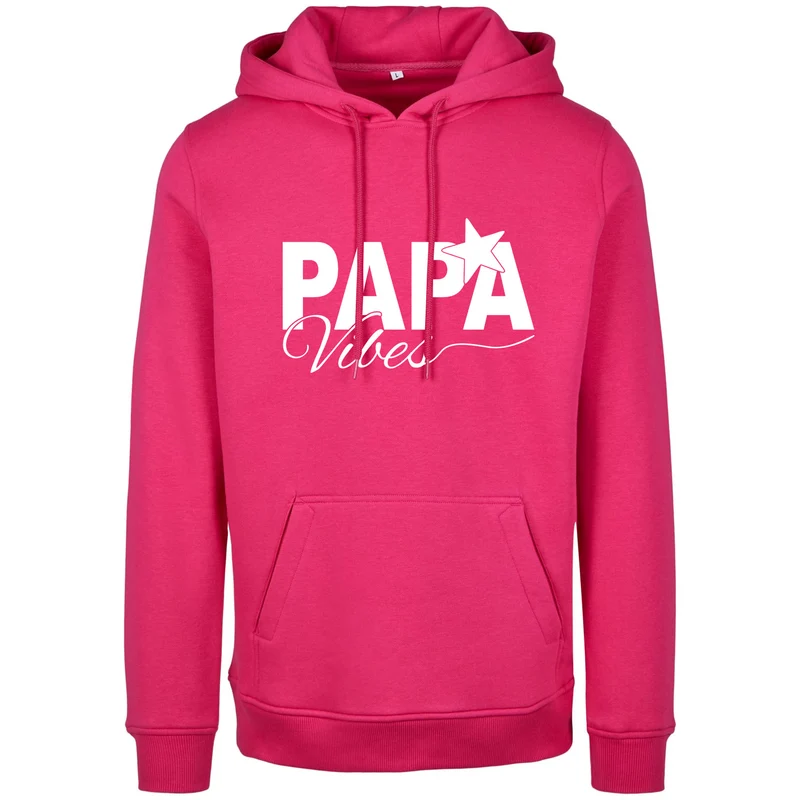 Hoodie - Papa Vibes - Druck Weiß Matt - verschiedene Farben zur Auswahl