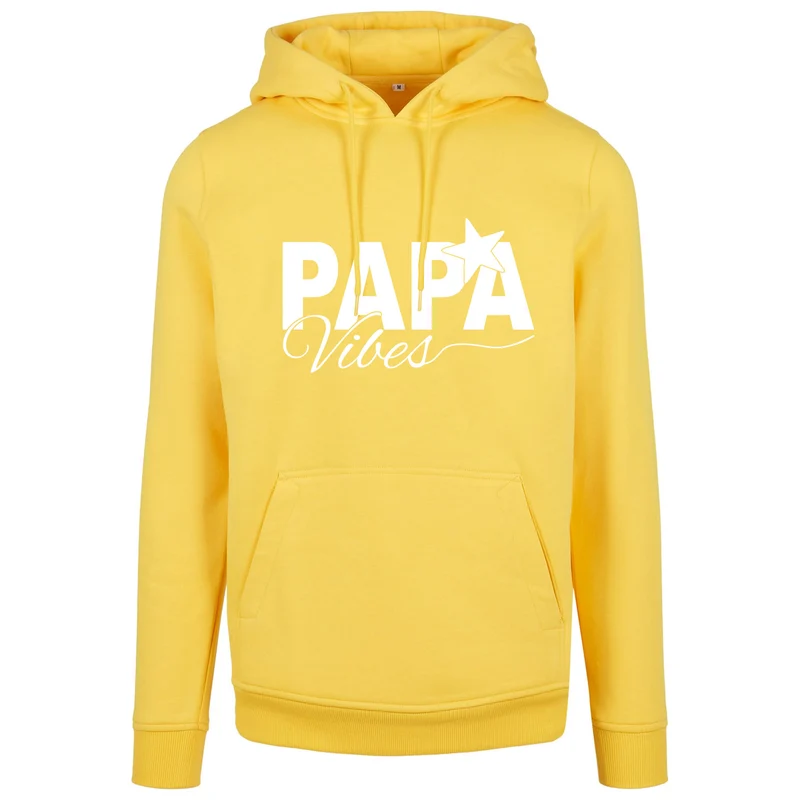 Hoodie - Papa Vibes - Druck Weiß Matt - verschiedene Farben zur Auswahl