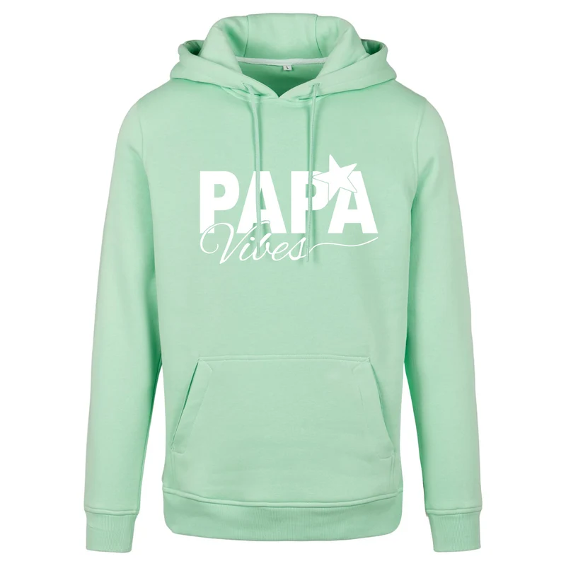 Hoodie - Papa Vibes - Druck Weiß Matt - verschiedene Farben zur Auswahl
