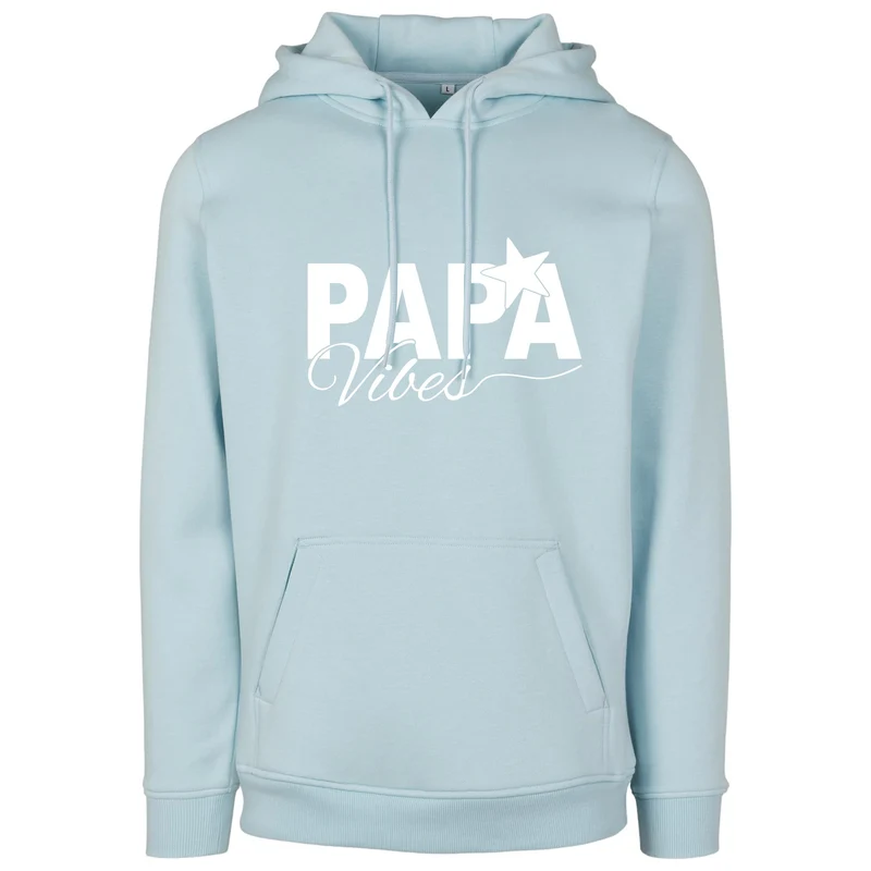 Hoodie - Papa Vibes - Druck Weiß Matt - verschiedene Farben zur Auswahl