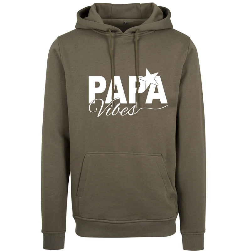 Hoodie - Papa Vibes - Druck Weiß Matt - verschiedene Farben zur Auswahl