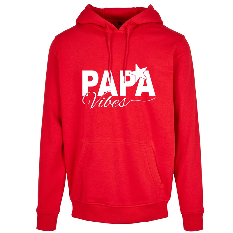 Hoodie - Papa Vibes - Druck Weiß Matt - verschiedene Farben zur Auswahl