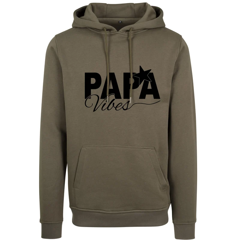 Hoodie - Papa Vibes - Druck Schwarz Matt - verschiedene Farben zur Auswahl