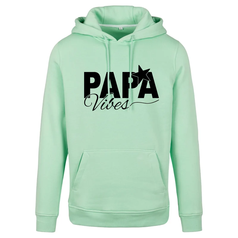 Hoodie - Papa Vibes - Druck Schwarz Matt - verschiedene Farben zur Auswahl