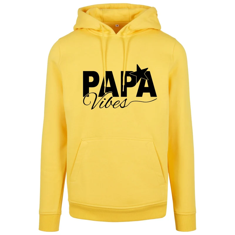 Hoodie - Papa Vibes - Druck Schwarz Matt - verschiedene Farben zur Auswahl