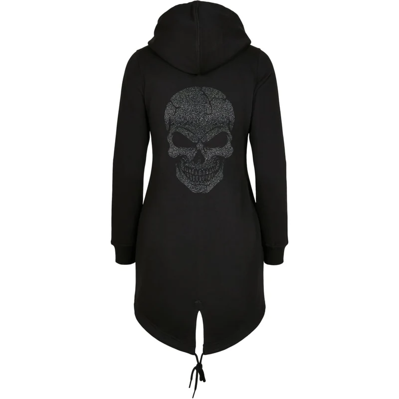 ZIP Parka Schwarz - Skull Head Glitter Druck