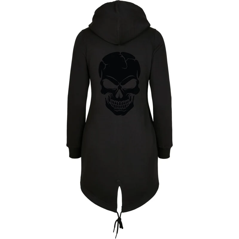 ZIP Parka Schwarz - Skull Head Glitter Druck