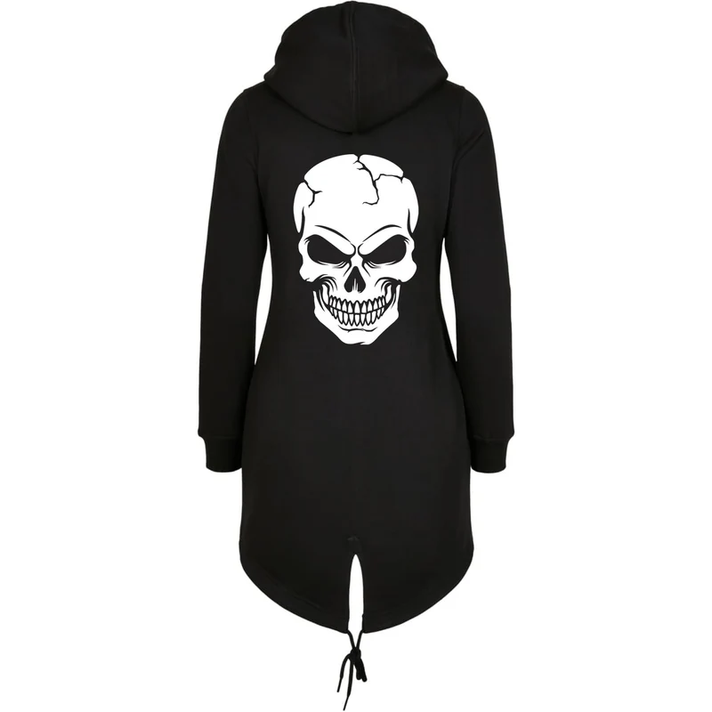 ZIP Parka Schwarz - Skull Head Glitter Druck