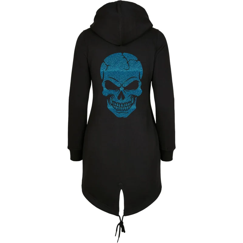 ZIP Parka Schwarz - Skull Head Glitter Druck