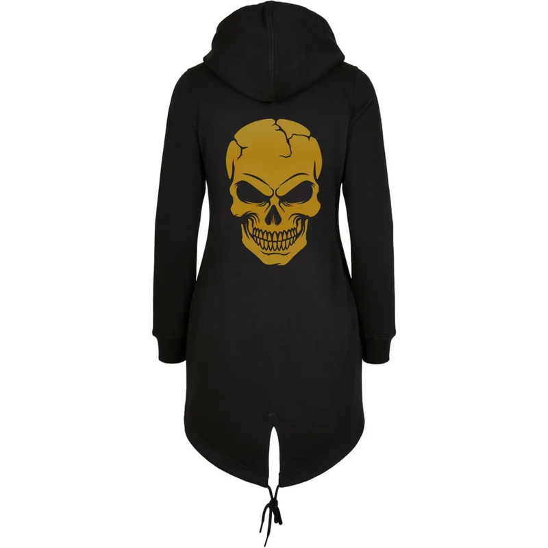 ZIP Parka Schwarz - Skull Head Glitter Druck