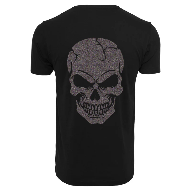 T-Shirt Shirt - Skull Head Glitzer Multi Druck - verschiedene Farben zur Auswahl