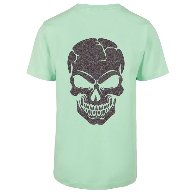 T-Shirt Shirt - Skull Head Glitzer Multi Druck - verschiedene Farben zur Auswahl