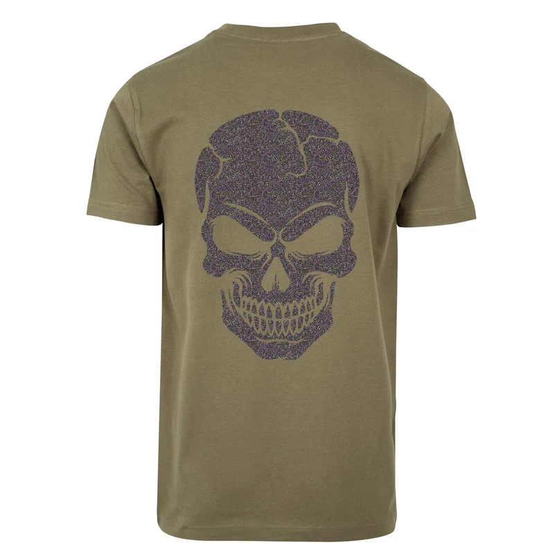 T-Shirt Shirt - Skull Head Glitzer Multi Druck - verschiedene Farben zur Auswahl