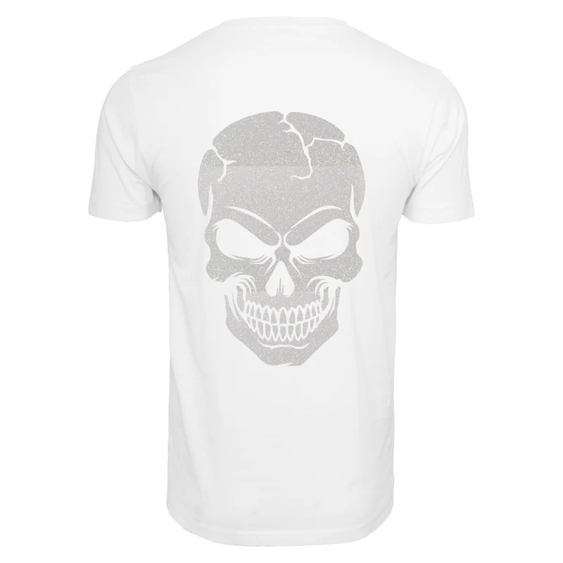 T-Shirt Shirt - Skull Head Glitzer Weiß Druck - verschiedene Farben zur Auswahl