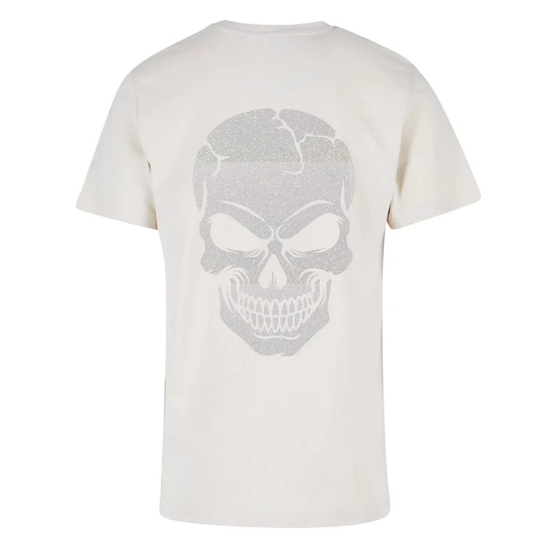 T-Shirt Shirt - Skull Head Glitzer Weiß Druck - verschiedene Farben zur Auswahl