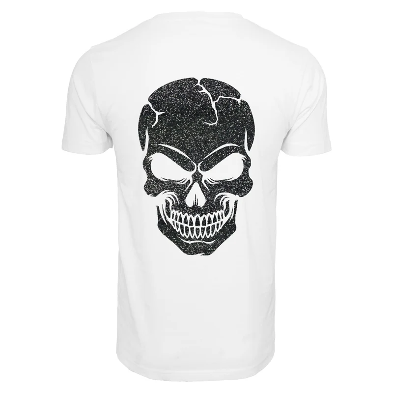 T-Shirt Shirt - Skull Head Glitzer Schwarz Druck - verschiedene Farben zur Auswahl