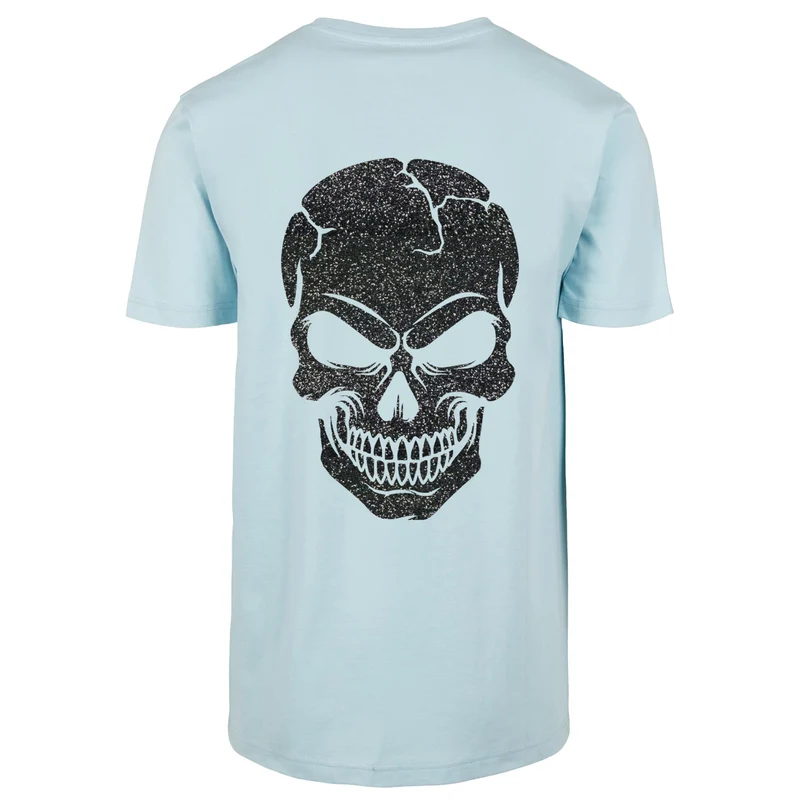 T-Shirt Shirt - Skull Head Glitzer Schwarz Druck - verschiedene Farben zur Auswahl
