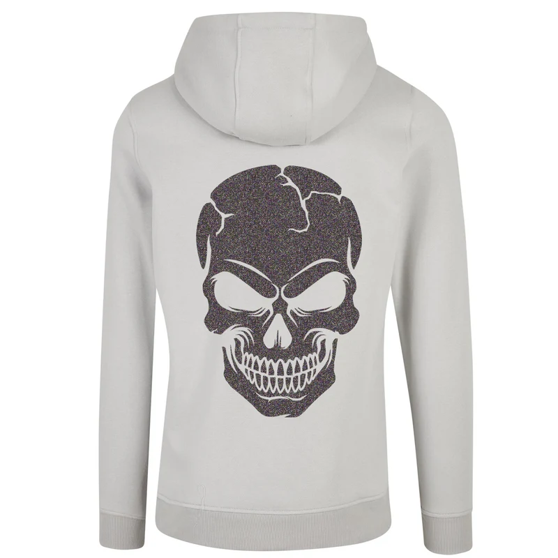 ZIP Hoodie - Skull Head Glitter Multicolor Druck - verschiedene Farben zur Auswahl
