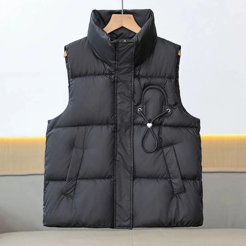 Alessandra | Damen Steppweste Bodywarmer mit Stehkragen und Kordel