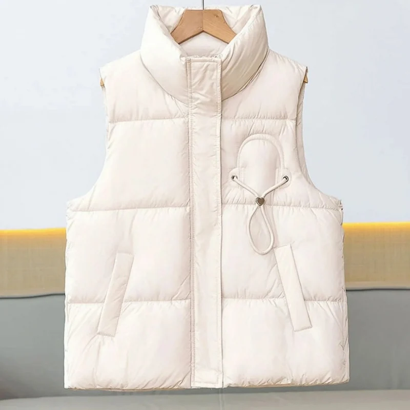 Alessandra | Damen Steppweste Bodywarmer mit Stehkragen und Kordel