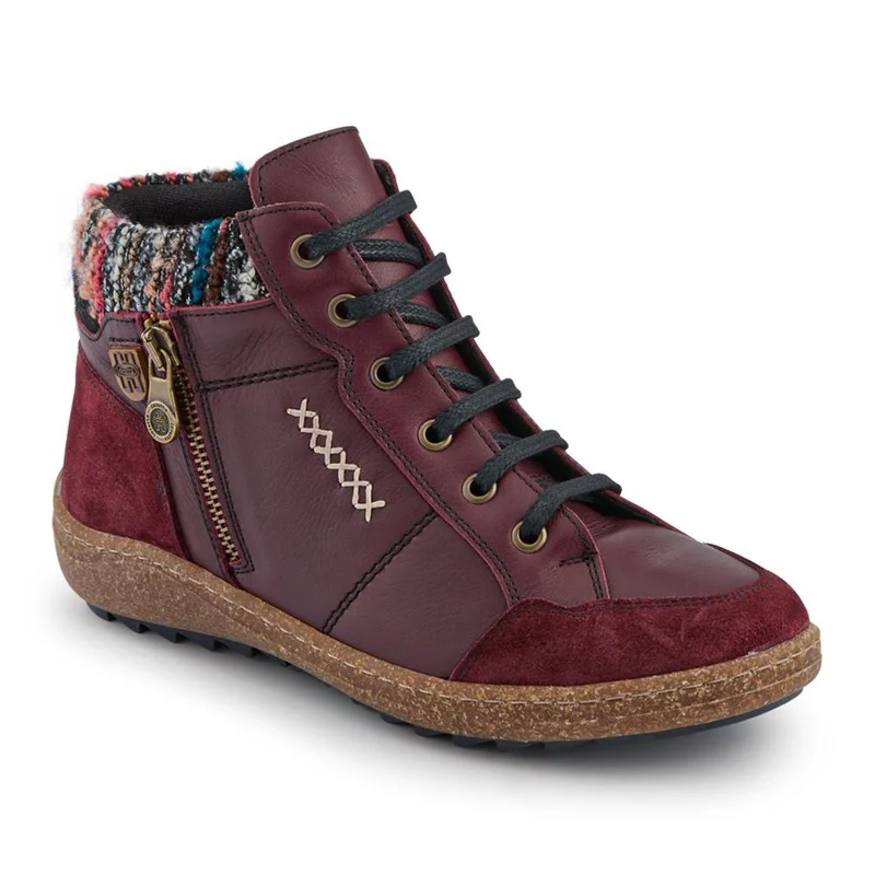 Loretta Leather Knitted Cuff Chukka Boots - HAK42004 / 328 442