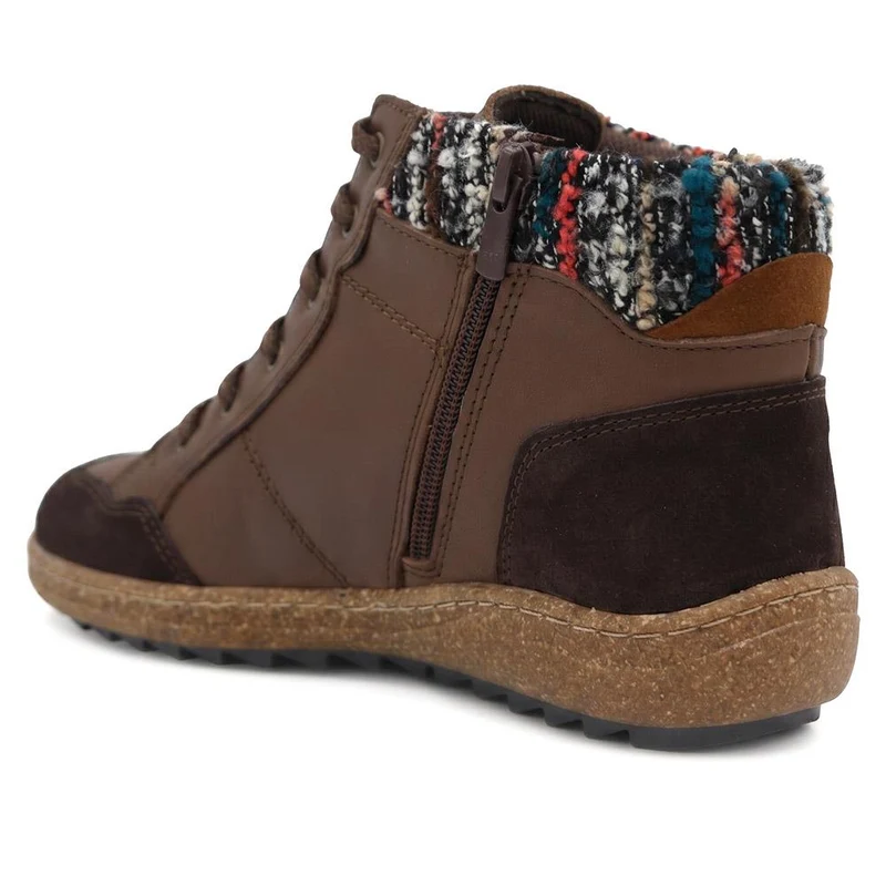 Loretta Leather Knitted Cuff Chukka Boots - HAK42004 / 328 442 - Brown