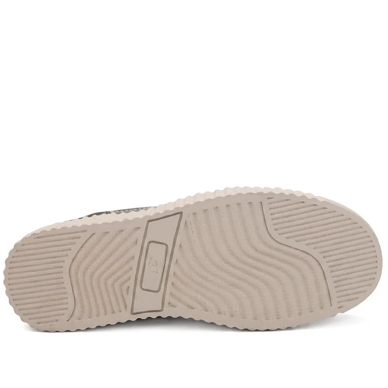 Bellissimo Chunky Lace Wedge Trainers - BELWBIN44093 / 330 234 - Olive