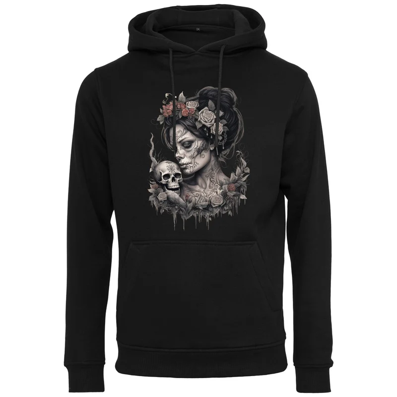 Hoodie - Skull Woman Druck - verschiedene Farben zur Auswahl