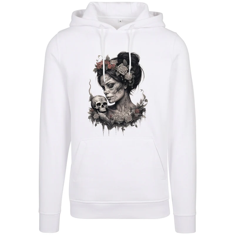 Hoodie - Skull Woman Druck - verschiedene Farben zur Auswahl