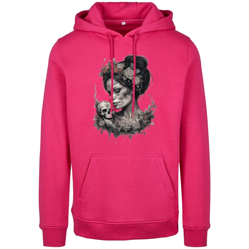 Hoodie - Skull Woman Druck - verschiedene Farben zur Auswahl