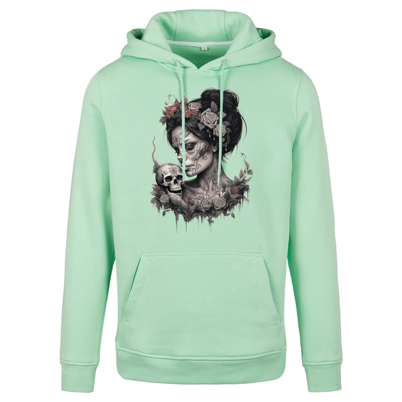 Hoodie - Skull Woman Druck - verschiedene Farben zur Auswahl