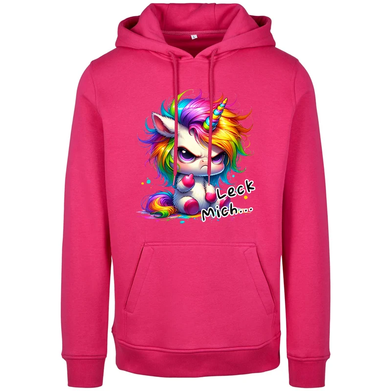 Hoodie - Unicorn Einhorn Leck Mich ! Druck - verschiedene Farben zur Auswahl