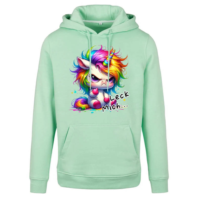 Hoodie - Unicorn Einhorn Leck Mich ! Druck - verschiedene Farben zur Auswahl