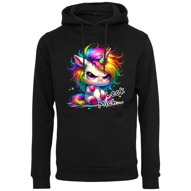 Hoodie - Unicorn Einhorn Leck Mich ! Druck - verschiedene Farben zur Auswahl