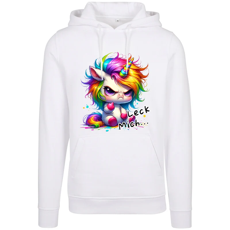 Hoodie - Unicorn Einhorn Leck Mich ! Druck - verschiedene Farben zur Auswahl