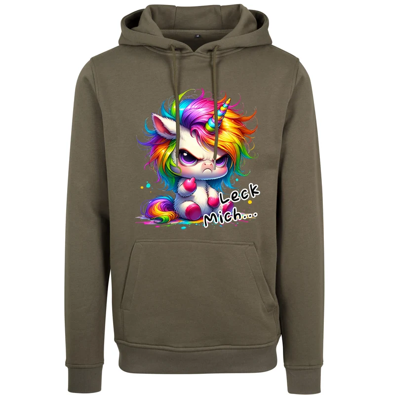 Hoodie - Unicorn Einhorn Leck Mich ! Druck - verschiedene Farben zur Auswahl