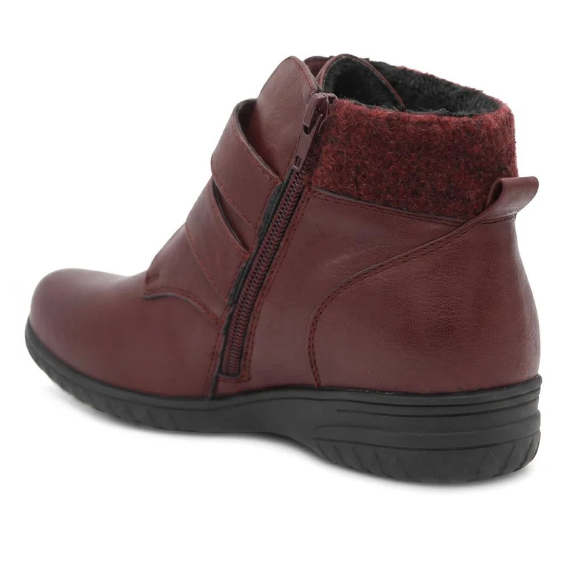 Dual Adjustable Fasten Ankle Boots - WBINS44067 / 329 963 - Burgundy