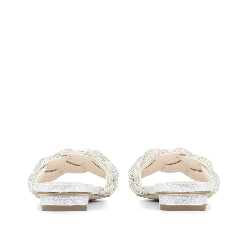 Embellished Mule Sandals - MENBU35512 / 321 871 - Silver