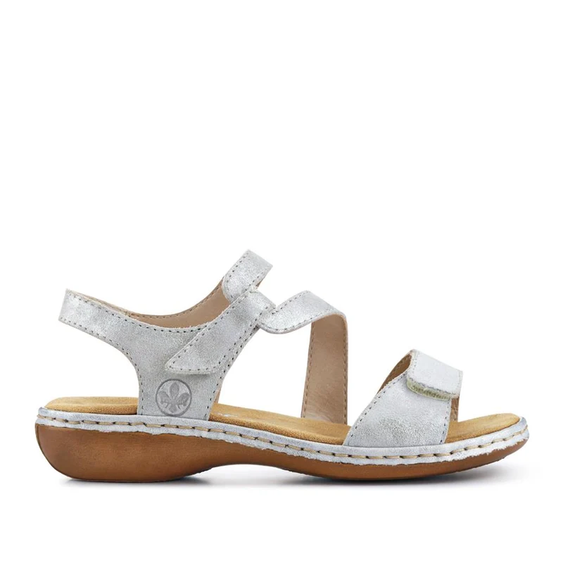 Flat Leather Sandal - RKR29540 / null - Silver