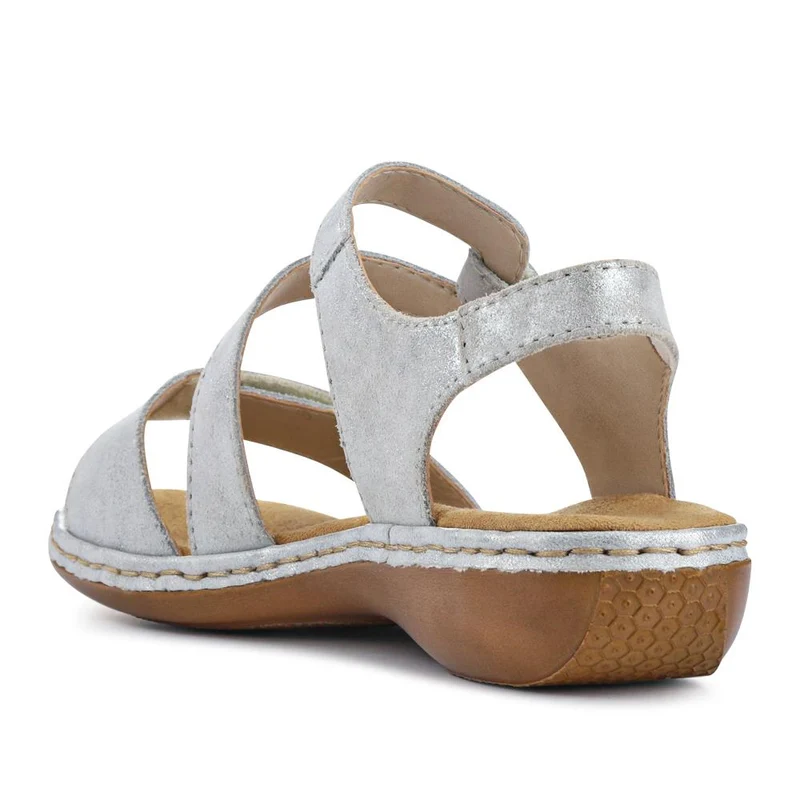Flat Leather Sandal - RKR29540 / null - Silver