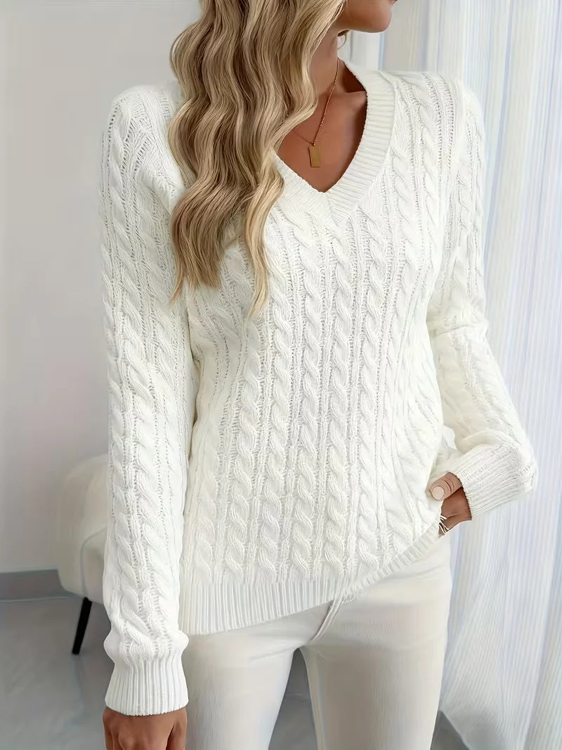 Lenea – Langarm Pullover Mit Zopfmuster