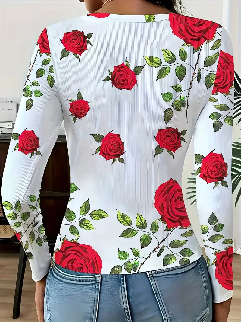Rabiye – Oberteil mit Blumenmuster und quadratischem Ausschnitt