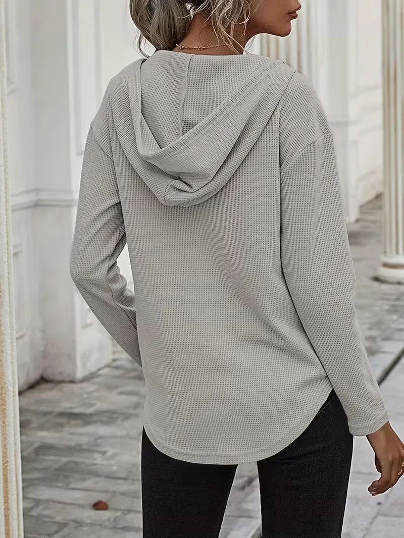 Heydi – Langarm Pullover Mit Kapuze Und Abgerundetem Saum