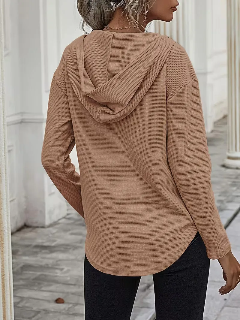 Heydi – Langarm Pullover Mit Kapuze Und Abgerundetem Saum