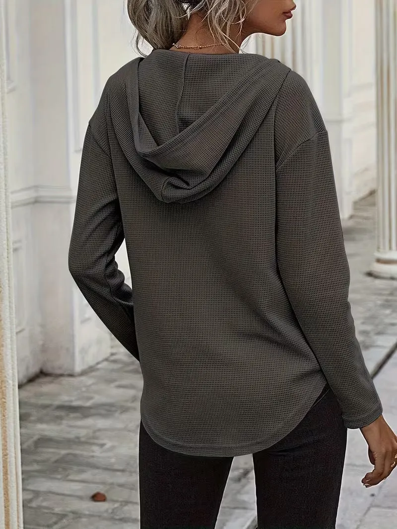 Heydi – Langarm Pullover Mit Kapuze Und Abgerundetem Saum