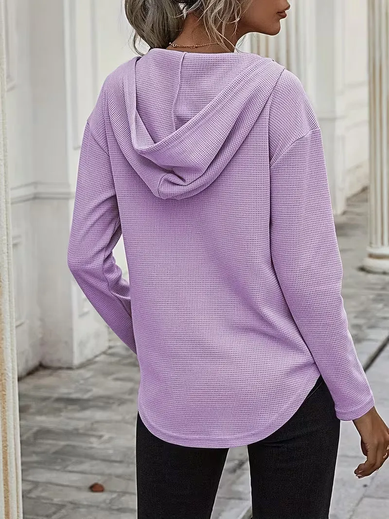 Heydi – Langarm Pullover Mit Kapuze Und Abgerundetem Saum